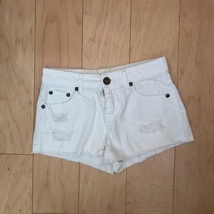 White high waisted shorts